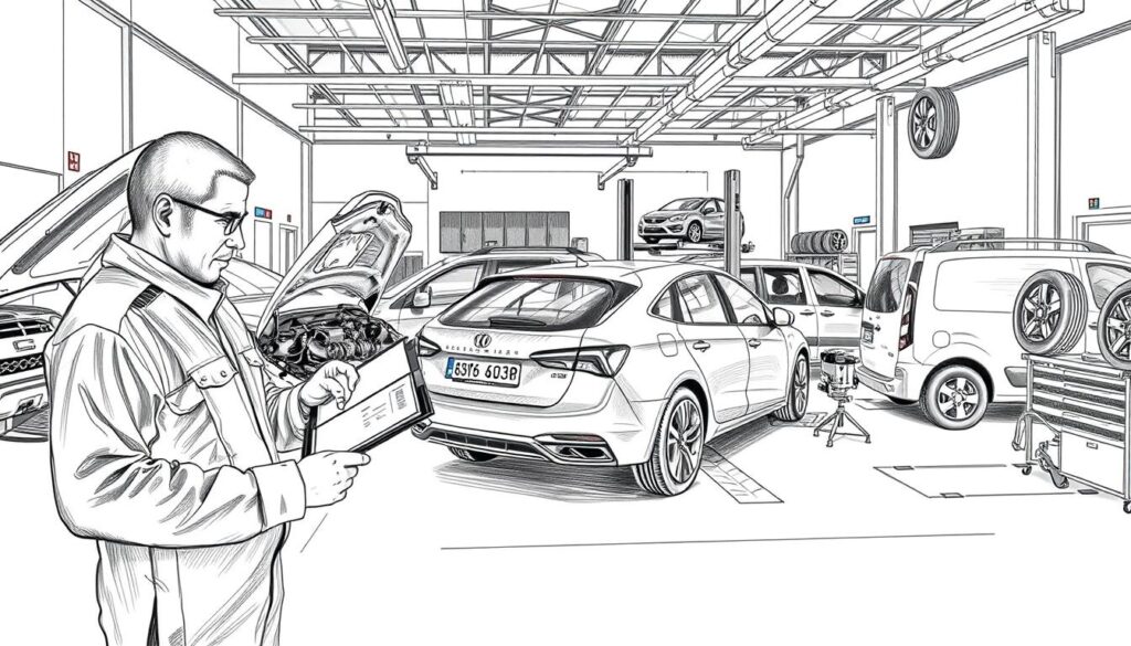 Standardinspektion in der Werkstatt Standardinspektion in der Werkstatt